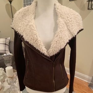 Sweater with Faux Sherpa Collar
